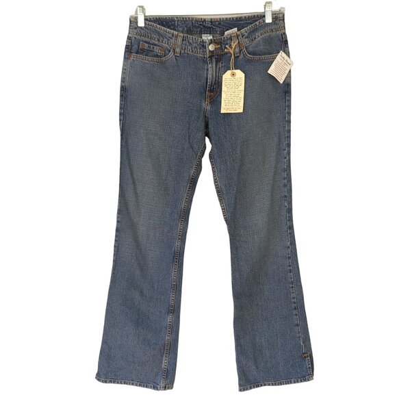 Lucky Brand size 8 Dungarees by Gene Montesano Vintage‎ Women's Mid-Rise Flare - Picture 1 of 16